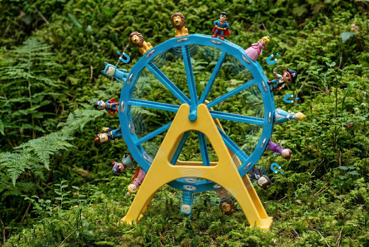 XXL Tonie-Riesenrad 40cm – Magnetisches Toniebox Regal für 30 Figuren – Wunschfarben