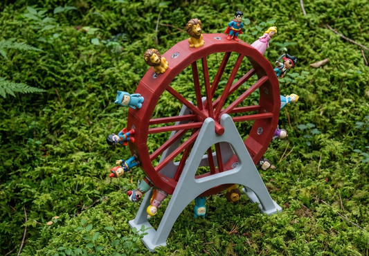 XXL Tonie-Riesenrad 40cm – Magnetisches Toniebox Regal für 30 Figuren – Wunschfarben